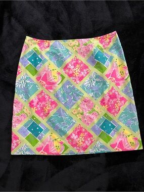 Vintage Lilly Pulitzer Surf N Patch Cotton Skirt - Sz 10